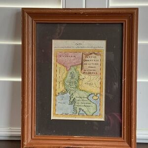 Antique 1700s German Map of Indo-China Hand-colored and Framed, Original